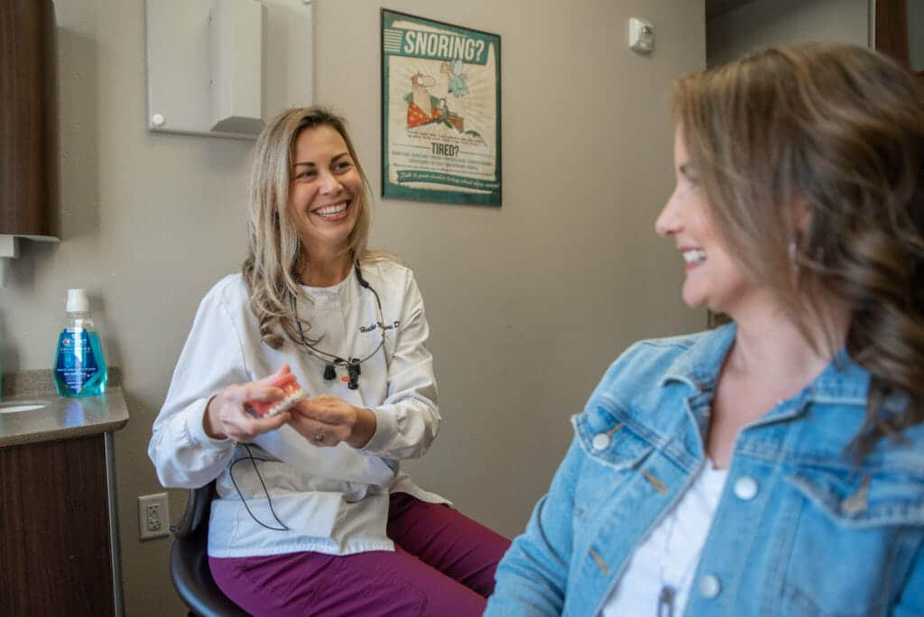 Dr. Heather Magers with a patient