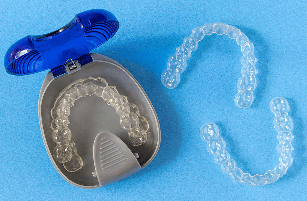 showcase of clear aligners on a table